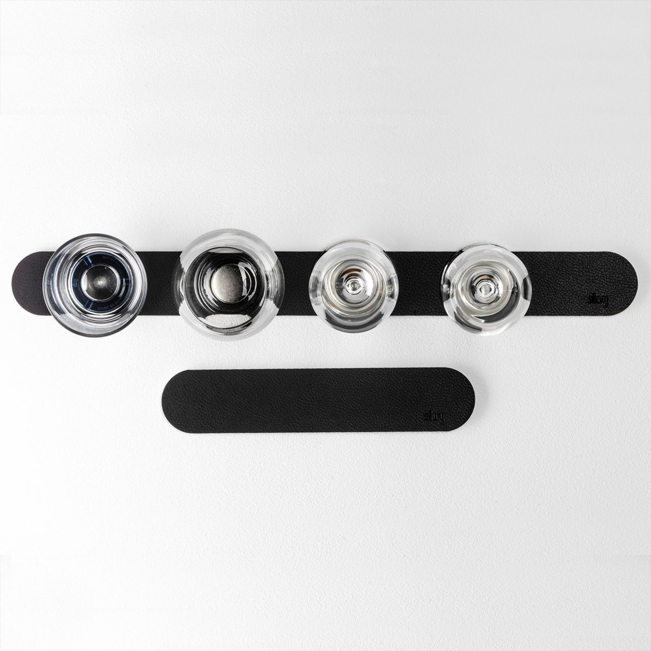 SILWY Metall-Leiste 50 cm "black" für Gläser, Pins & Haken